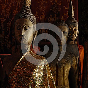 Beautiful Golden Buddha in luangprabang museum ,Laos