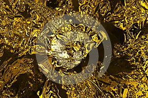 Beautiful golden flowers 3d abstract design