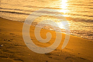 A beautiful golden hour sunset beach background