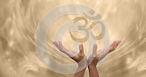 Beautiful Golden Om Healing Energy photo