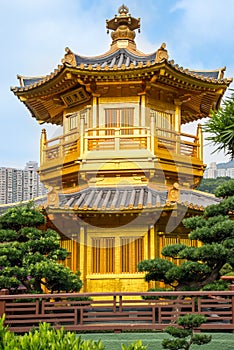 Beautiful Golden Pagoda Chinese style architecture in Nan Lian G