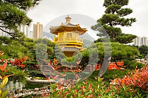 Beautiful Golden Pagoda Chinese style architecture in Nan Lian G