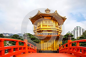 Beautiful Golden Pagoda Chinese style architecture in Nan Lian G