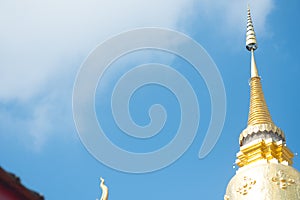 Beautiful golden pagoda in Lamphun Province, North of Thailand