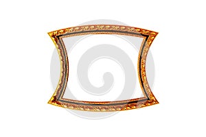 beautiful golden picture frame isolated on white background