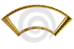 beautiful golden picture frame isolated on white background