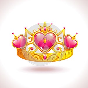 Beautiful golden princess crown