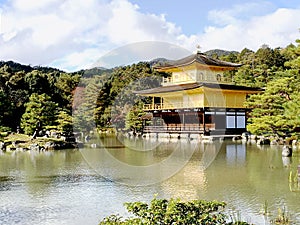 The beautiful golden shrine of Kinkakuji Temple, Kyoto, Japan