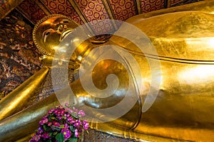 Beautiful golden statue of Buddha in the Temple