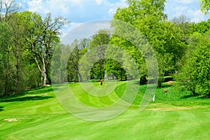 Beautiful golf course in fresh green colors