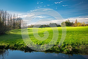 Beautiful golf course on a sunny afternoon