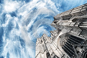 Beautiful Gothic cathedral from Bruxelles Brusels Belgium