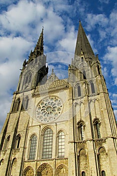 Beautiful gothic cathedral in Chartres, France