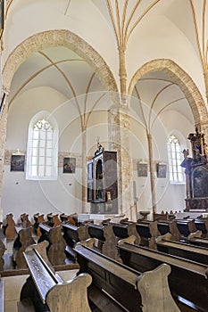 Beautiful Gothic church in small town in Slovenia