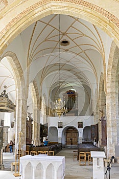 Beautiful Gothic church in small town in Slovenia