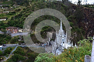 Beautiful gothical church of Las Lajas, in Ipiales, Colombia photo