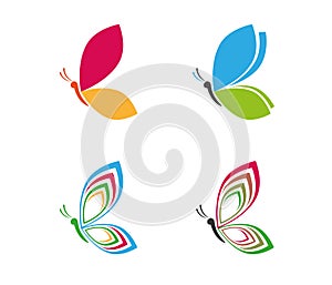 Beautiful graceful majestic colorful butterfly logo design