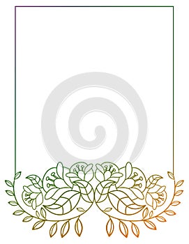 Beautiful gradient frame. Raster clip art.