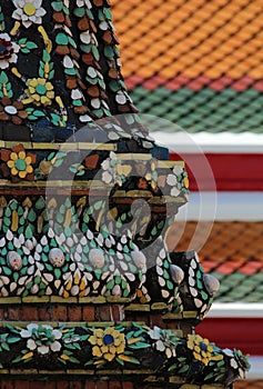 Beautiful Grand Palace Bangkok Phra Chedi Rai Closeup of Details