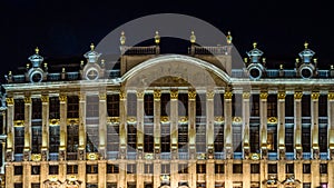 Beautiful Grand Place in Brussels, Belgium, night view