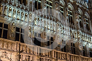 Beautiful Grand Place in Brussels, Belgium, night view