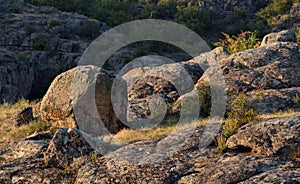 Beautiful granite stones in Aktovo canyon,nature,Ukraine