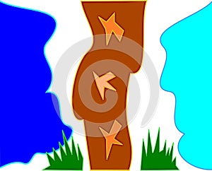 Graphical Garden View Art Illustration photo
