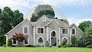 Beautiful Gray Stucco Luxury Home