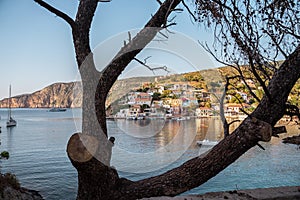 Beautiful Greek islands - picturesque colorful village Assos in Kefalonia, Ionian islands of Greece