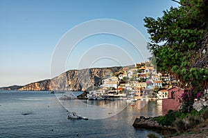 Beautiful Greek islands - picturesque colorful village Assos in Kefalonia, Ionian islands of Greece