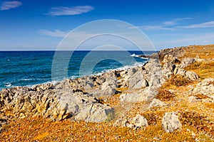 Beautiful greek seascape at sunny day