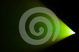 Beautiful green color wide lens projector spotlight . smoke abstract texture background . screening for multimedia