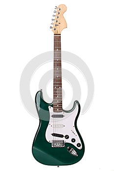 Beautiful green electric guitar isolated