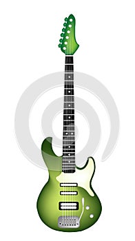 A Beautiful Green Electric Guitar on White Backgro photo