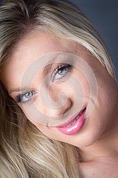 Beautiful Green eyes of a Blond woman