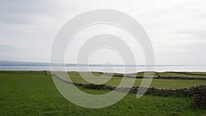 Beautiful green fields along the athlantic coast. Ireland,