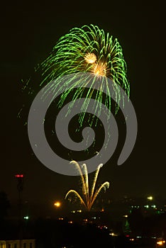 Beautiful green fireworks