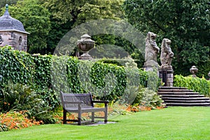 Beautiful green gardens of Pollok Country Park, Glasgow, Scotland, UK photo