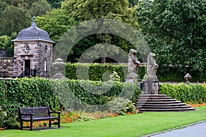 Beautiful green gardens of Pollok Country Park, Glasgow, Scotland, UK photo