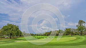 A beautiful green grass in Golf Course