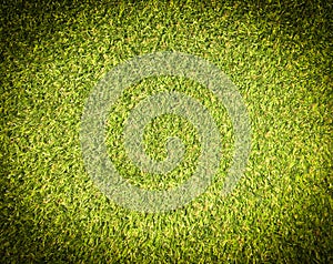 Beautiful green grass pattern from golf course for background. Copy space for work and design, Top view