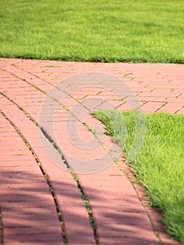 Beautiful green lawns perfectly cut background