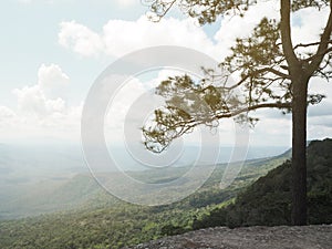 beautiful green mountains/Hills with blue sky background. photo