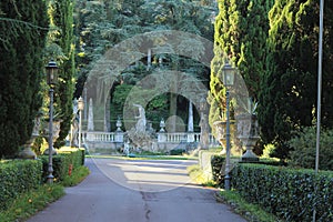 Beautiful green Park in Sirmione Italy on lake Garda