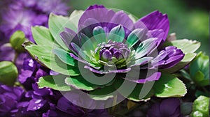 A beautiful green and purple flower
