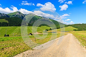 Beautiful green summer landscape of Tatra Mountains in Zdiar village, Slovakia