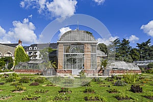 A beautiful greenhouse in the Jardin des Plantes in Nantes, France