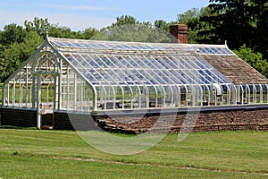 Beautiful greenhouse out in open sunshine