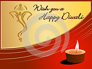 Beautiful greeting card for happy deepawali