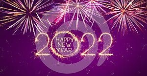 Beautiful greeting card Happy New Year 2022